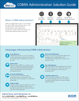 OnePoint COBRA Administration Solution Guide-thumbnail OnePoint COBRA Administration Solution Guide-thumbnail